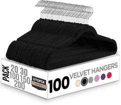 Cabides para roupas Utopia Home 100 Velvet, antiderrapantes, giratórios