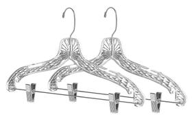 Cabides para roupas Whitmor Crystal com clipes, 43x24 cm, pacote com 2