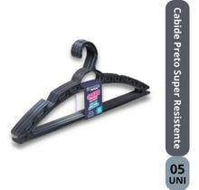 Cabides Preto Super Resistente Roupas Kit com 5 Peças Cabides Preto Super Resistente Roupas Kit com 5 Peças