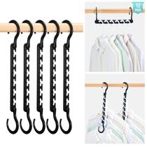 Cabides que economizam espaço HOUSE DAY, plástico resistente, pacote com 12 unidades, pretos Cabides que economizam espaço HOUSE DAY, plástico resistente, pacote com 12 unidades, pretos