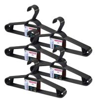 Cabides Sanremo Roupa Organizador Adulto Preto - 25 Unidades Cabides Sanremo Roupa Organizador Adulto Preto - 25 Unidades