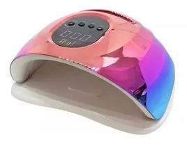 Cabine de unha de gel D9 Metálica colorida Rosa Led 168w