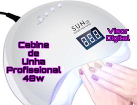 Cabine Sun5 Led Uv 48w Digital Sensor Estufa Forno Unhas Gel