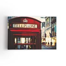 Cabine Telefonica Vermelha Londres Quadro Canvas 60X40Cm Cabine Telefonica Vermelha Londres Quadro Canvas 60X40Cm