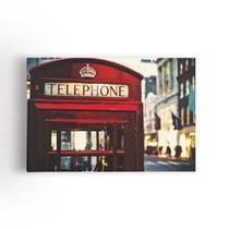 Cabine Telefonica Vermelha Londres Quadro Canvas 60x40cm Cabine Telefonica Vermelha Londres Quadro Canvas 60x40cm