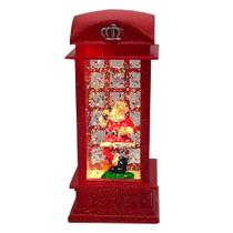 Cabine Telephone Vermelha Papai Noel com Led 6x12,5cm DRM2250 Cabine Telephone Vermelha Papai Noel com Led 6x12,5cm DRM2250