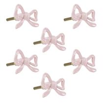 Cabinet Knobs 6 Funpop Pink Bow Metal, conjunto de 6