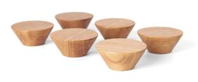 Cabinet Knobs TOROS store, pacote com 6 cones de madeira, 4 cm redondos
