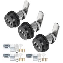 Cabinet Lock Kitmose, pacote com 3 unidades, cromo codificado por senha Cabinet Lock Kitmose, pacote com 3 unidades, cromo codificado por senha