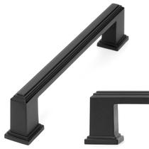 Cabinet Pull Handle KOOFIZO Stepped Bar preta 128 mm, pacote com 10