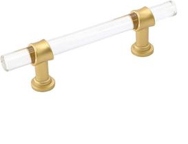 Cabinet Pulls goldenwarm LS9165GD96 em acrílico dourado escovado Cabinet Pulls goldenwarm LS9165GD96 em acrílico dourado escovado