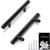 Cabinet Pulls HBL de 3 polegadas em aço inoxidável preto fosco, pacote com 30
