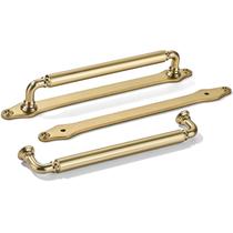 Cabinet Pulls Khtumeware em latão escovado, orifício central de 8 polegadas (pacote com 5)