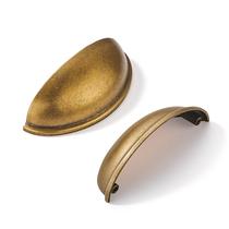 Cabinet Pulls Khtumeware, pacote com 10 unidades, 7,5 cm, latão vintage
