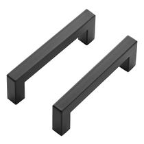Cabinet Pulls Ravinte Black 96 mm de aço inoxidável quadrado x15