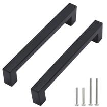 Cabinet Pulls Redunest Matte Black, aço inoxidável de 128 mm, pacote com 50 Cabinet Pulls Redunest Matte Black, aço inoxidável de 128 mm, pacote com 50