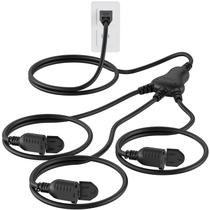 Cable de alimentación PLUGTUL 3.7 m al aire libre con 3 tomacorrientes impermeables 125V