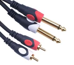 Cable de Audio Devinal Doble RCA a Doble 1/4" TS de 6 m Cable de Audio Devinal Doble RCA a Doble 1/4" TS de 6 m