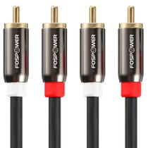 Cable de Audio FosPower 2 RCA Macho a Macho de 3 metros con Conectores Chapados en Oro 24K