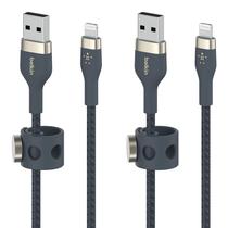 Cable de carga Belkin BoostCharge Pro Flex trenzado 2 m azul, paquete de 2