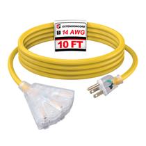 Cable de extensión EP 3 metros con luz, exterior, 3 tomas, 14/3 SJTW