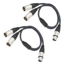 Cable divisor XLR Devinal 1 hembra a 2 machos 60 cm 2 unidades