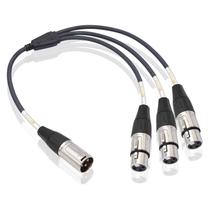 Cable divisor XLR Devinal 1 macho a 3 hembras, 60 cm