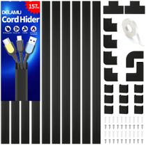 Cable Hider Delamu 4m Cord Hider Wall para TV montada na parede preta