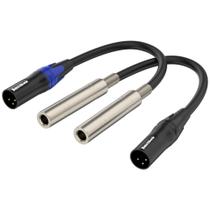 Cable Smithok de 1/4 de polegada fêmea para XLR macho de 30 cm - pacote com 2