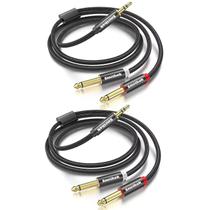 Cable Smithok, pacote com 2 m e 3,5 mm TRS, para estéreo duplo de 6,35 mm Cable Smithok, pacote com 2 m e 3,5 mm TRS, para estéreo duplo de 6,35 mm