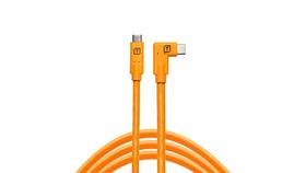 Cable Tether Tools TetherPro USB-C para USB-C em ângulo reto laranja Cable Tether Tools TetherPro USB-C para USB-C em ângulo reto laranja
