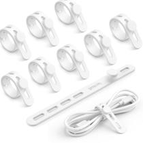 Cable Ties Cord Organizer Lamicall Silicone, pacote com 10 unidades, branco Cable Ties Cord Organizer Lamicall Silicone, pacote com 10 unidades, branco