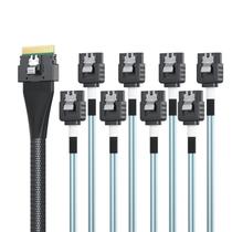 Cabo 10Gtek SlimSAS 8i para 8xSATA SFF-8654 1m para servidores Cabo 10Gtek SlimSAS 8i para 8xSATA SFF-8654 1m para servidores