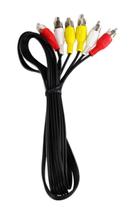 Cabo 1,5 M 3 Rca + 3 Rca Branco Vermelho Amarelo Áudio Vídeo