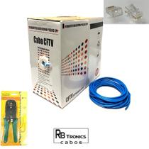 Cabo 150m Rb Tronics Cat6 + 30 Conector Rj45 + Alicate Crimpar