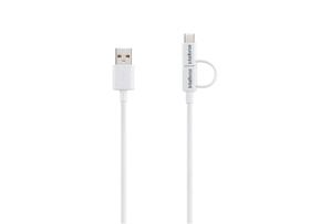 Cabo 2 em 1 Micro USB + USB-C 1,2m 3A Intelbras