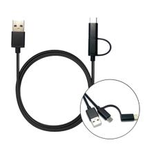 Cabo 2 em 1 USB A x USB-C/Micro-USB 1m Carga Rápida e Transferência de Dados LE876