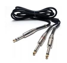 Cabo 2 P10 Mono + P10 Estéreo Dourado 24k Prof. 1,80m