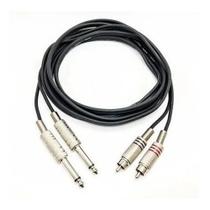 Cabo 2 P10 Mono X 2 Rca 6 Metros Metal Cabo 2 P10 Mono X 2 Rca 6 Metros Metal