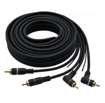 Cabo 2 Rca + 2 Rca C/ Fio Terra Duplo Gold 90 Graus - 5m - TEBERA