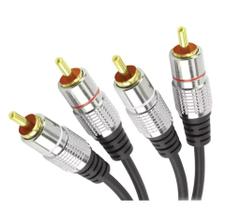 Cabo 2 rca + 2 rca - plug metal fitz - 5 metros