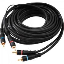 Cabo 2 RCA Macho x 2 RCA Macho Com Fio Terra 5m Preto Storm Cabo 2 RCA Macho x 2 RCA Macho Com Fio Terra 5m Preto Storm