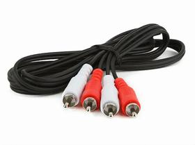 Cabo 2 RCA x 2 RCA Auxiliar Audio 1,5m Niquel MXT