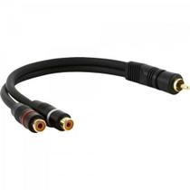 Cabo 2RCA Femea X 1RCA Macho 5MM 25CM PRETO/DOURADO MXT