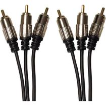 Cabo 3 + 3rca 1,8m Metal Profissional Preto Blistado Loud