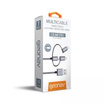Cabo 3 Em 1 1,5,M Light Mfi Micro-Usb Usb-C Geonav Cabo 3 Em 1 1,5,M Light Mfi Micro-Usb Usb-C Geonav
