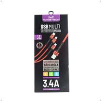 Cabo 3 em 1 Lightinig USB C Micro USB 1,2m Anti Fratura Cabo 3 em 1 Lightinig USB C Micro USB 1,2m Anti Fratura