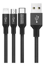 Cabo 3 Em 1 Micro Usb Tipo C Lightning 1,5 Metros Nillkin
