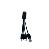 Cabo 3 em 1 USB-C Lightning Micro USB V8 2 Amper Preto