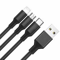 Cabo 3 em 1 USB Oberon de Carregamento Rápido 120cm